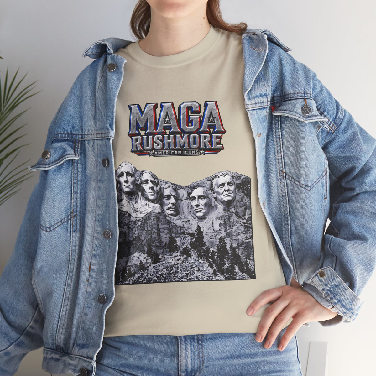 MAGA Rushmore Crew T-Shirt | Patriotic Graphic Tee