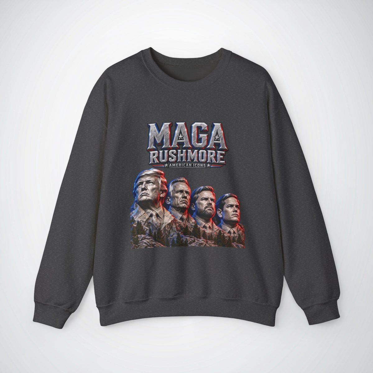MAGA Rushmore American Icons Crewneck Sweatshirt