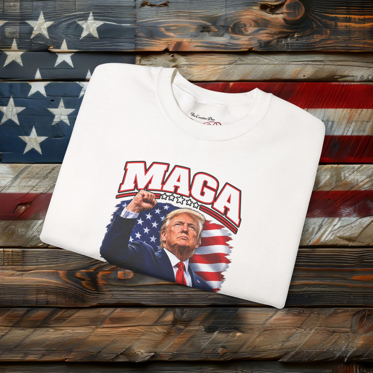 Trump MAGA Make America Great Again Fist Raise Patriotic Sweatshirt