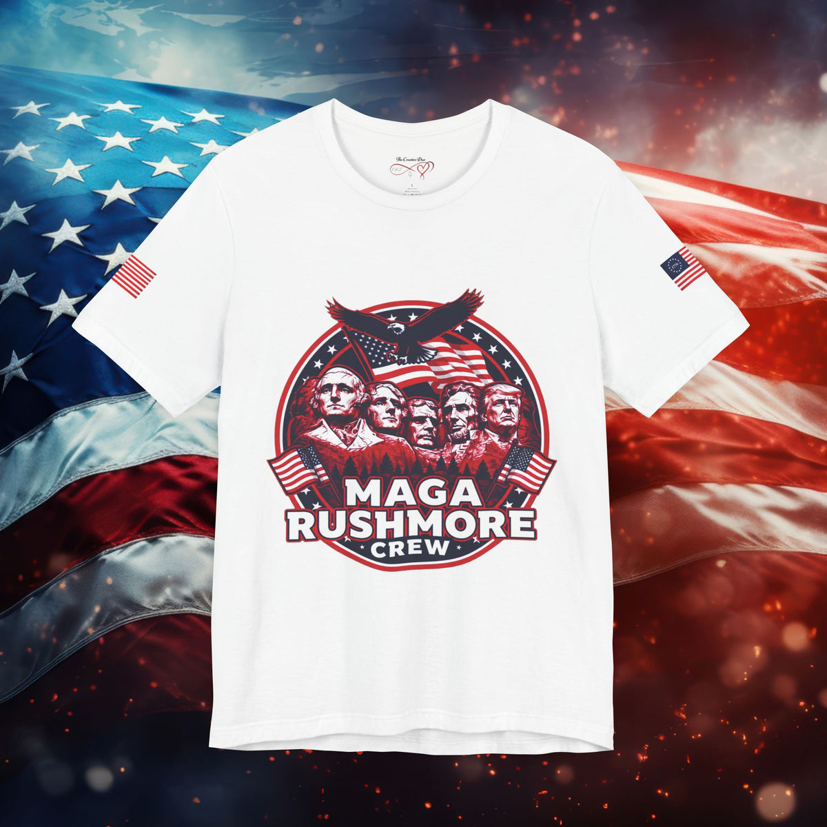 MAGA Rushmore Crew T-Shirt | Patriotic Political Cotton Tee