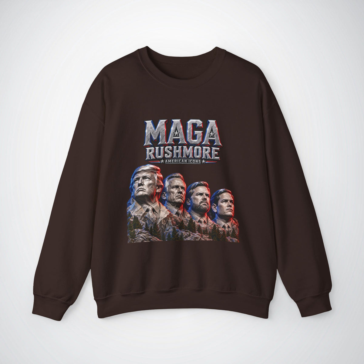 MAGA Rushmore American Icons Crewneck Sweatshirt