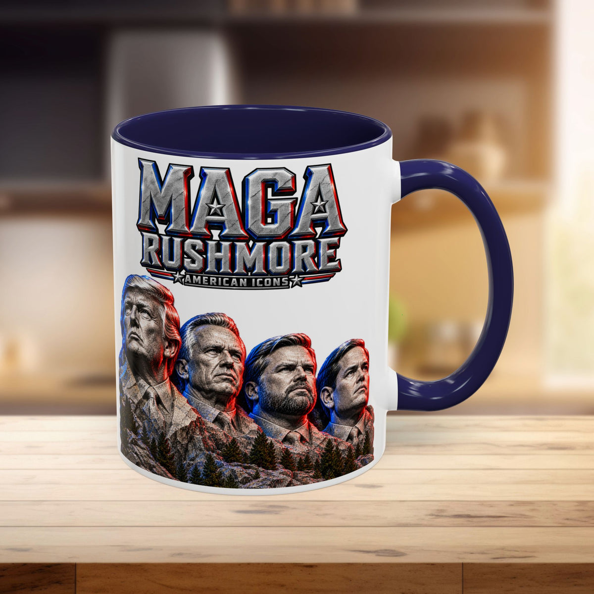MAGA Rushmore Accent Mug | Trump American Icons Ceramic Coffee Cup