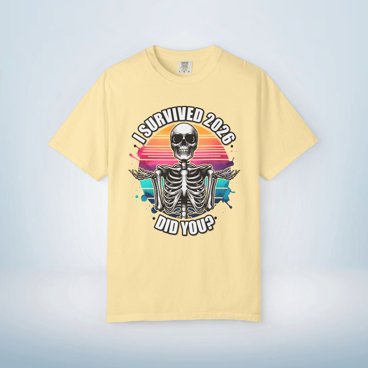 Funny New Year Shirt | I Survived 2026 Skeleton Tee