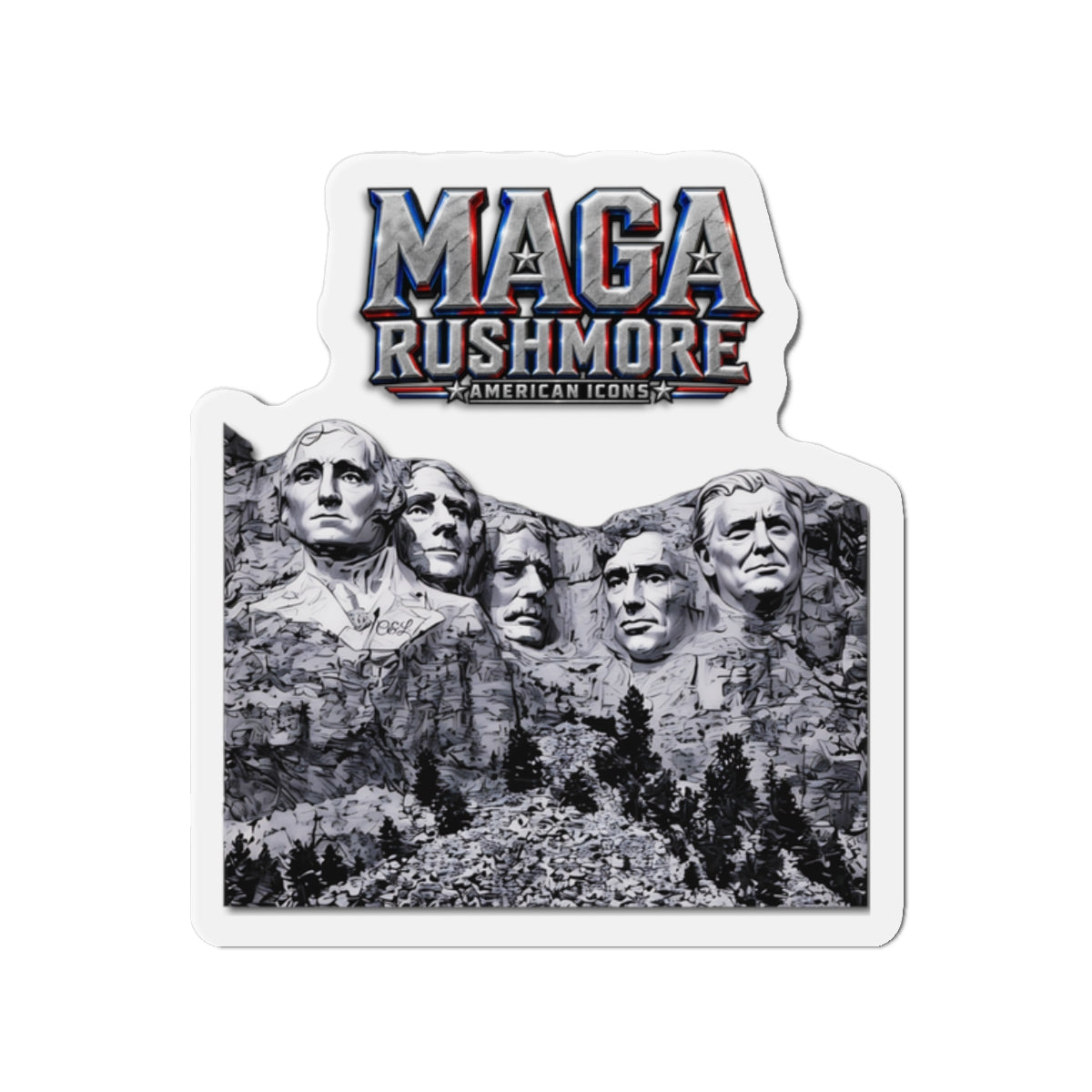 Trump Fridge Magnet | MAGA Rushmore Die-Cut Vinyl