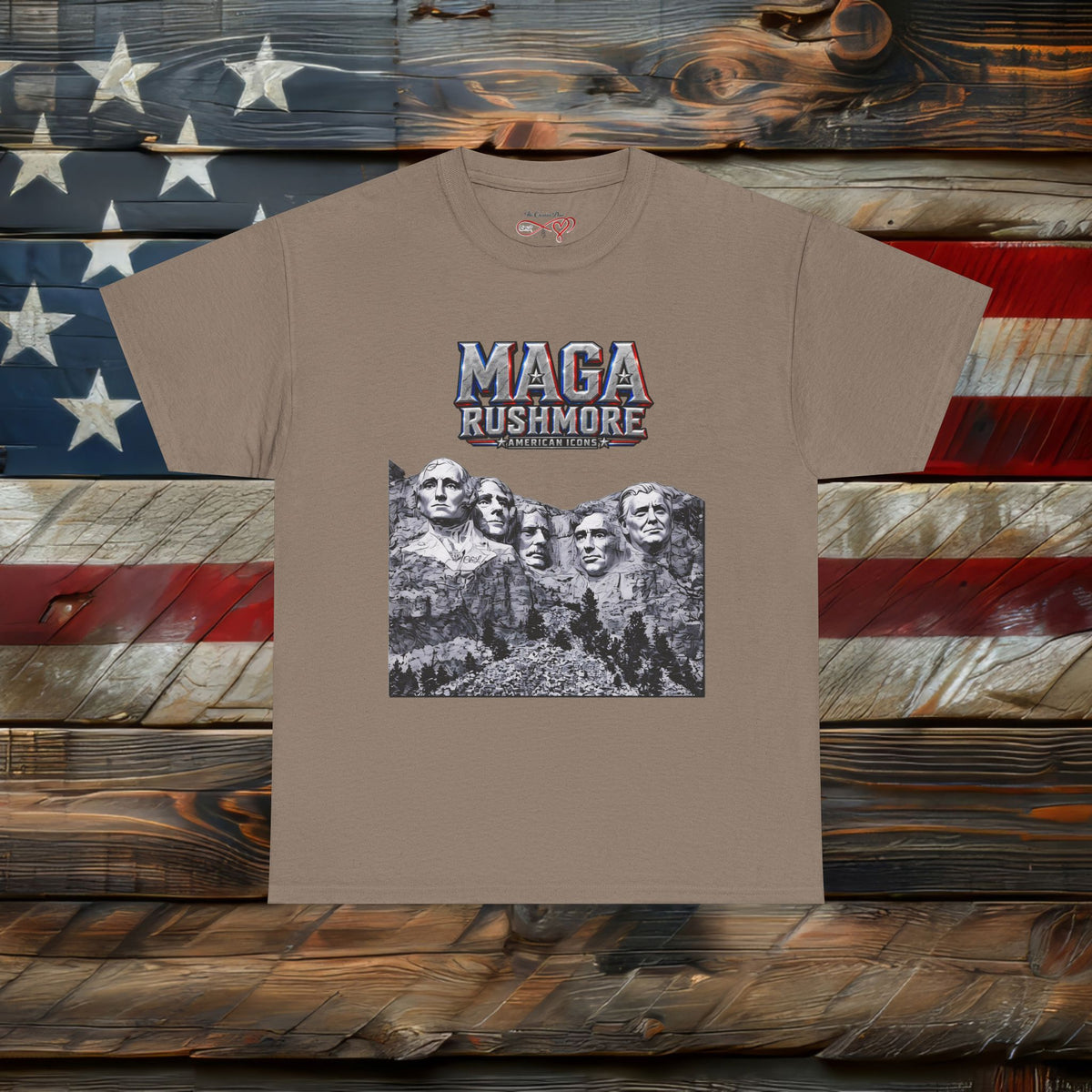 MAGA Rushmore Crew T-Shirt | Patriotic Graphic Tee