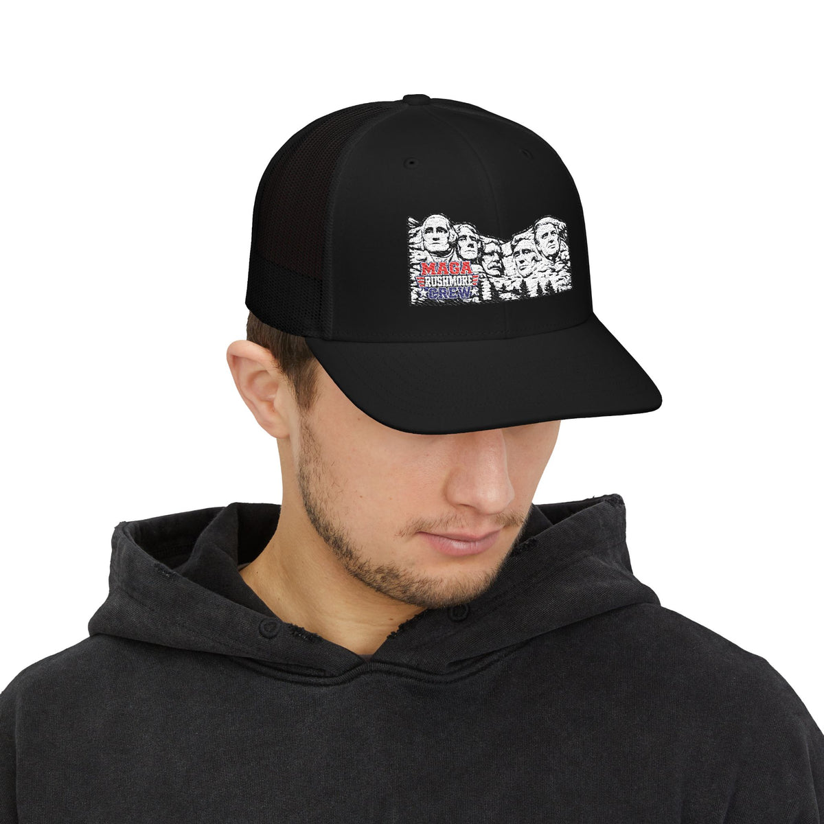 MAGA Rushmore Crew Embroidered Richardson 112 Trucker Cap