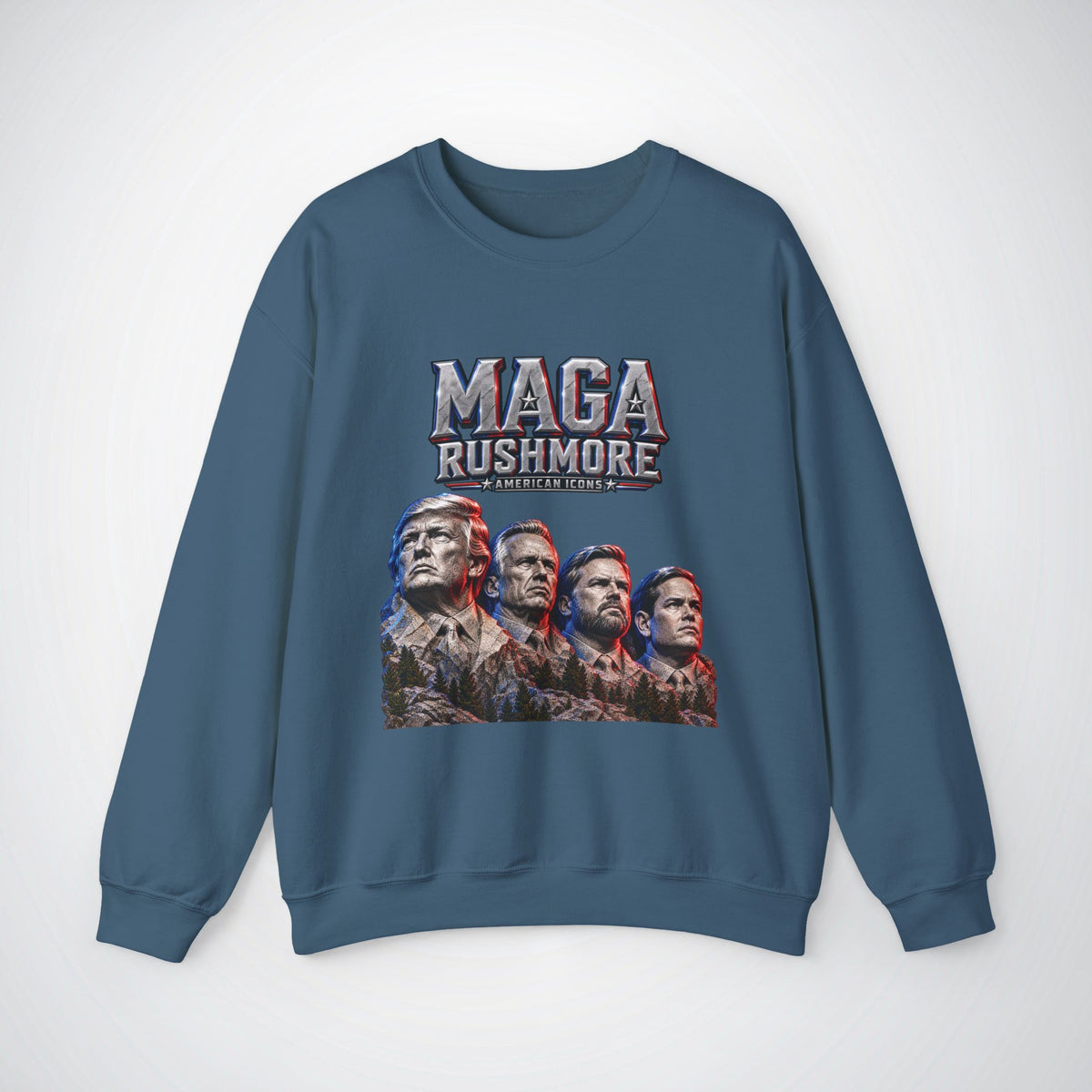 MAGA Rushmore American Icons Crewneck Sweatshirt