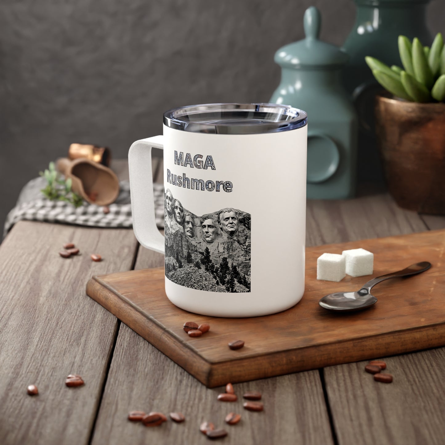 Coffee Mug - MAGA Rushmore Pres. Trump added to Mount Rushmore 10oz Insulated Cup