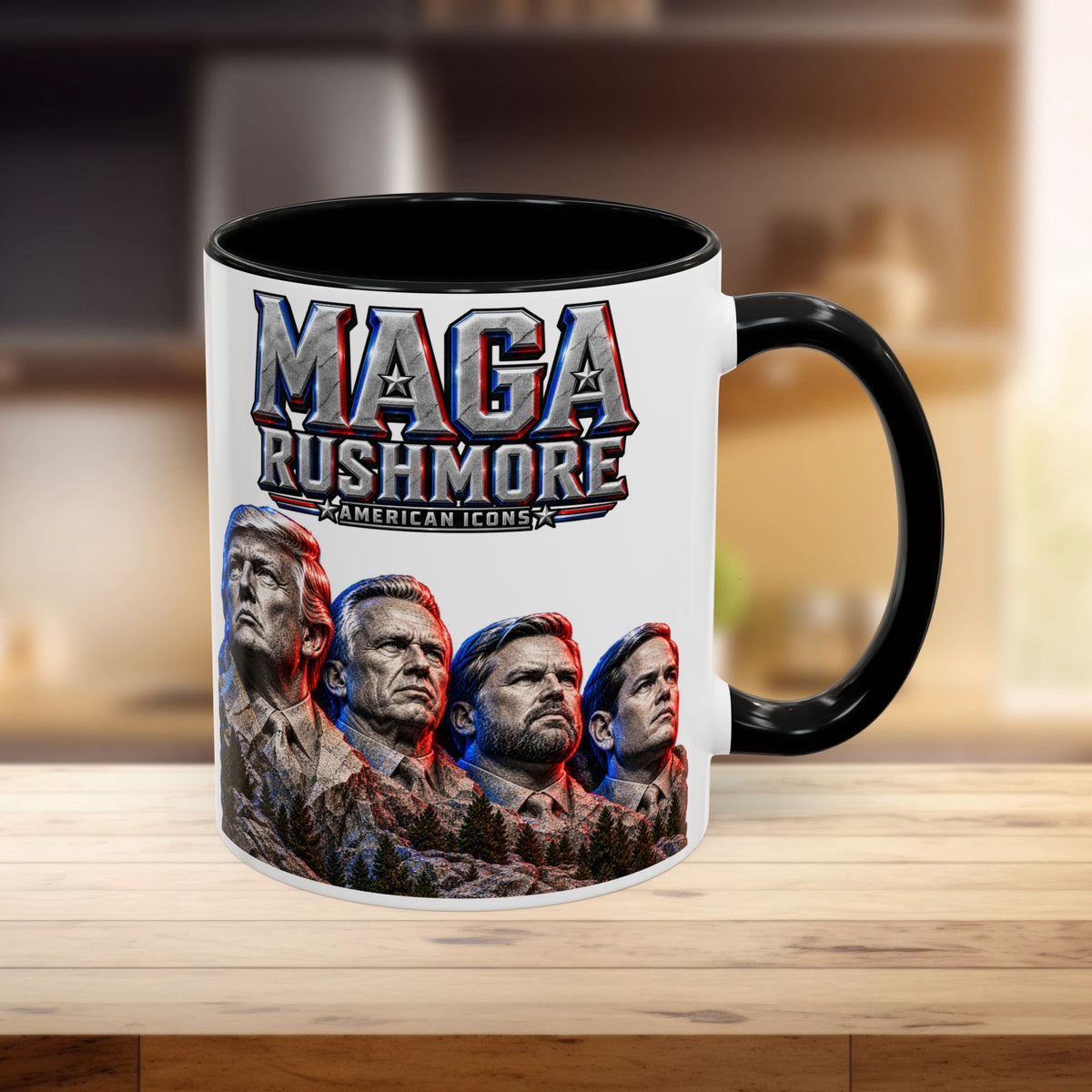 MAGA Rushmore Accent Mug | Trump American Icons Ceramic Coffee Cup