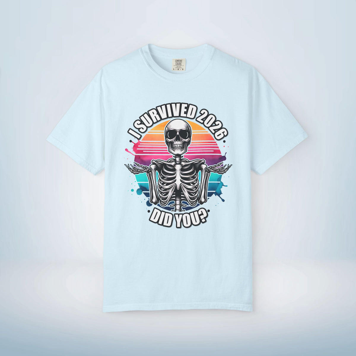 Funny New Year Shirt | I Survived 2026 Skeleton Tee