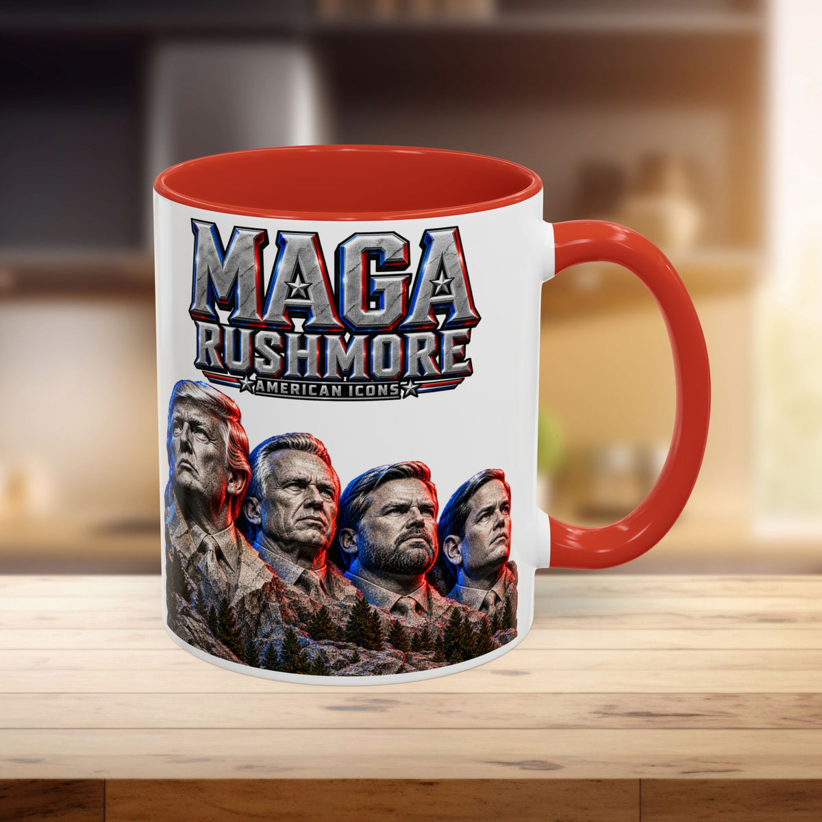 MAGA Rushmore Accent Mug | Trump American Icons Ceramic Coffee Cup