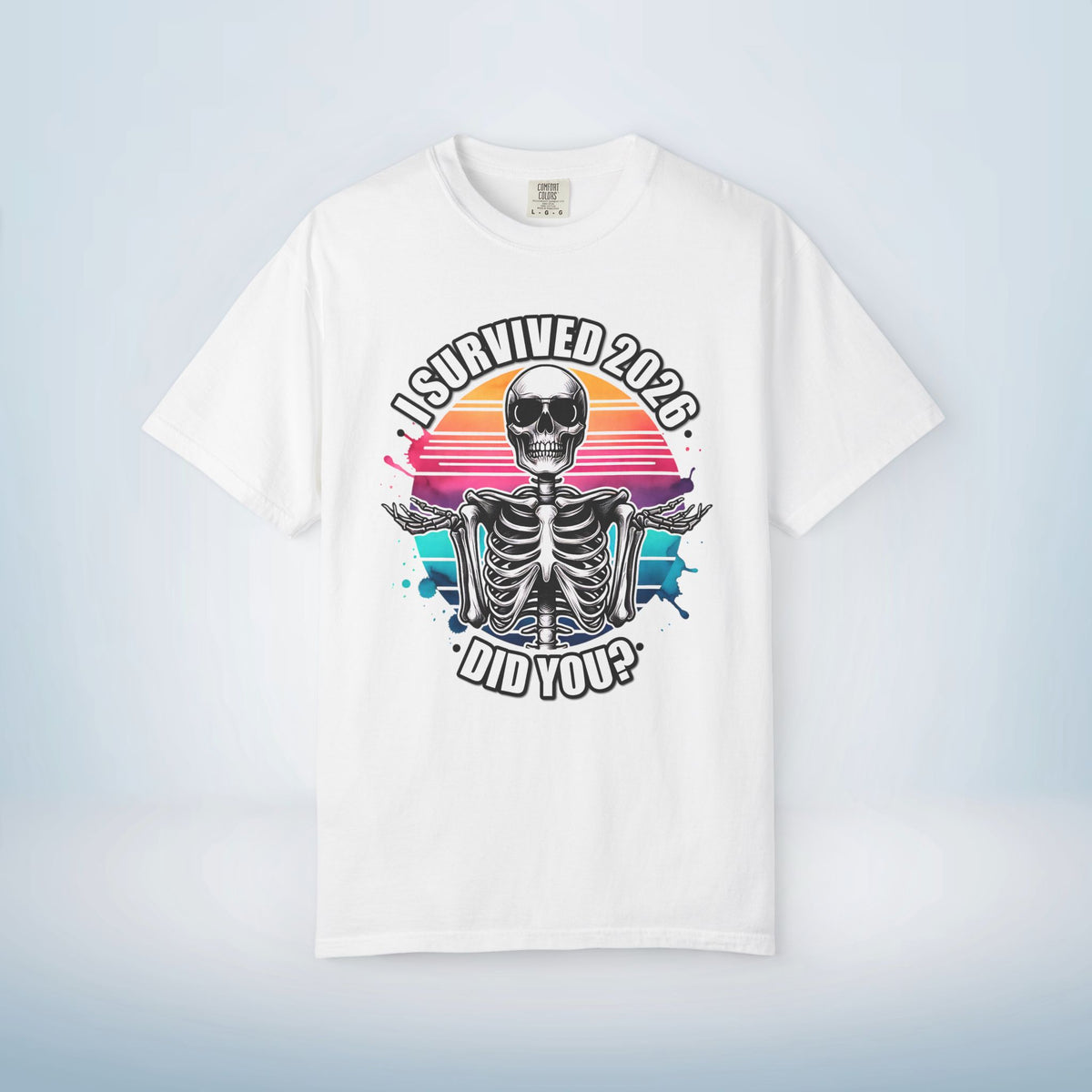 Funny New Year Shirt | I Survived 2026 Skeleton Tee