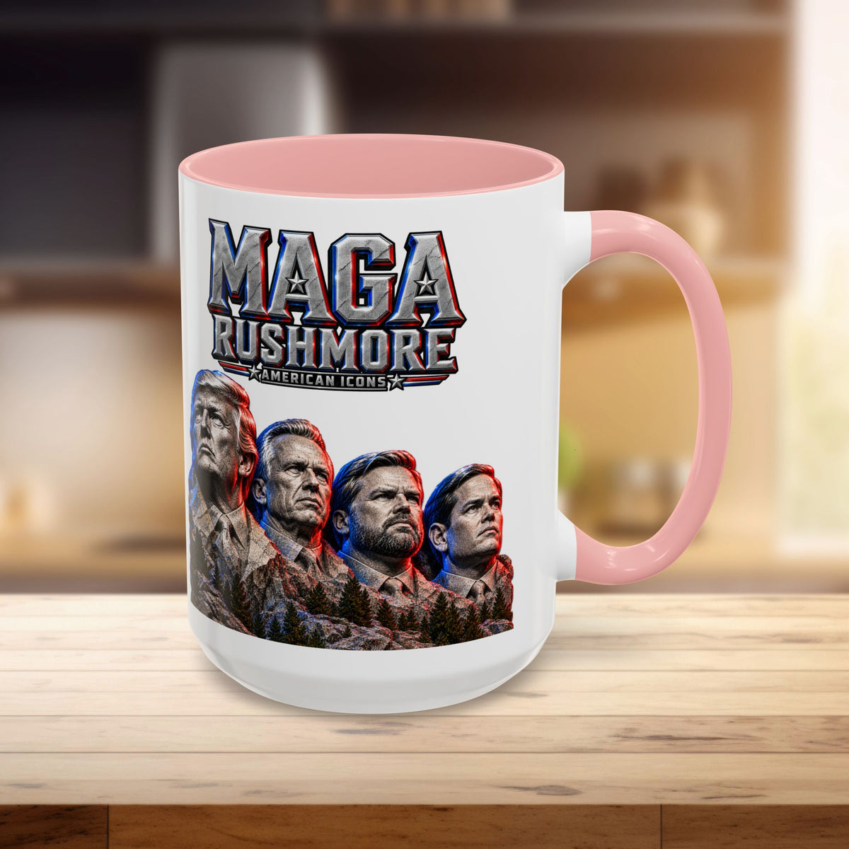 MAGA Rushmore Accent Mug | Trump American Icons Ceramic Coffee Cup