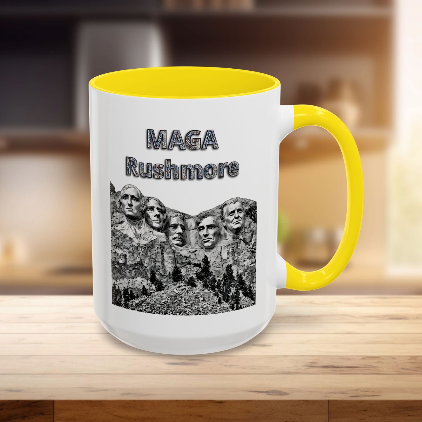 MAGA Rushmore White Mug | Political Coffee Cup for Politic Lovers, Gift for Democrats, Republicans, Election Enthusiasts, 11oz & 15oz