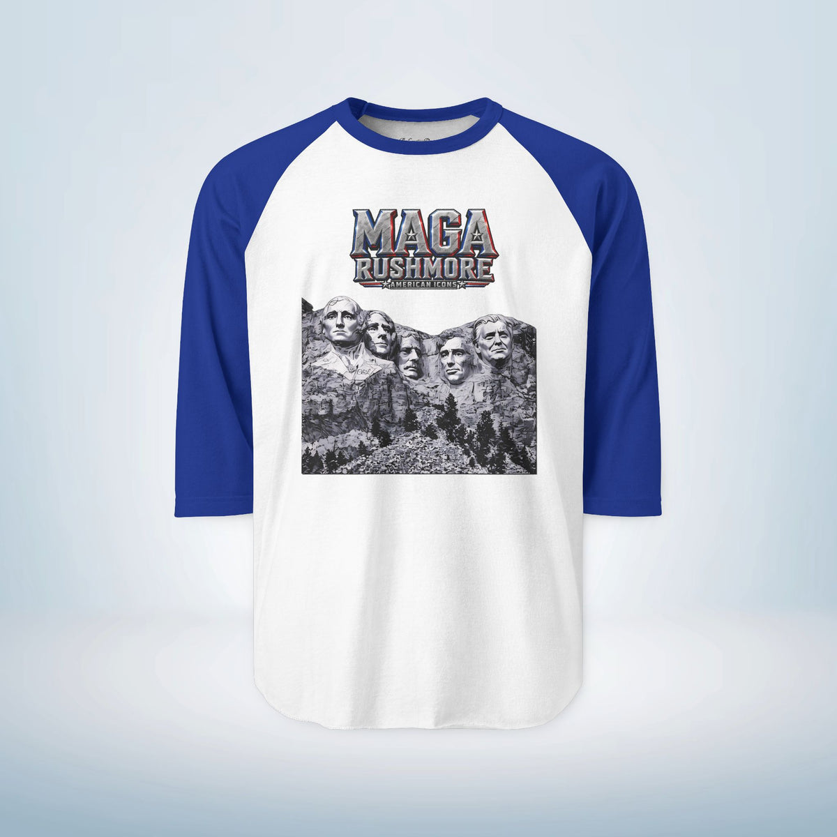 MAGA Rushmore Unisex 3/4 Sleeve Raglan Shirt | Baseball Style Patriotic Tee