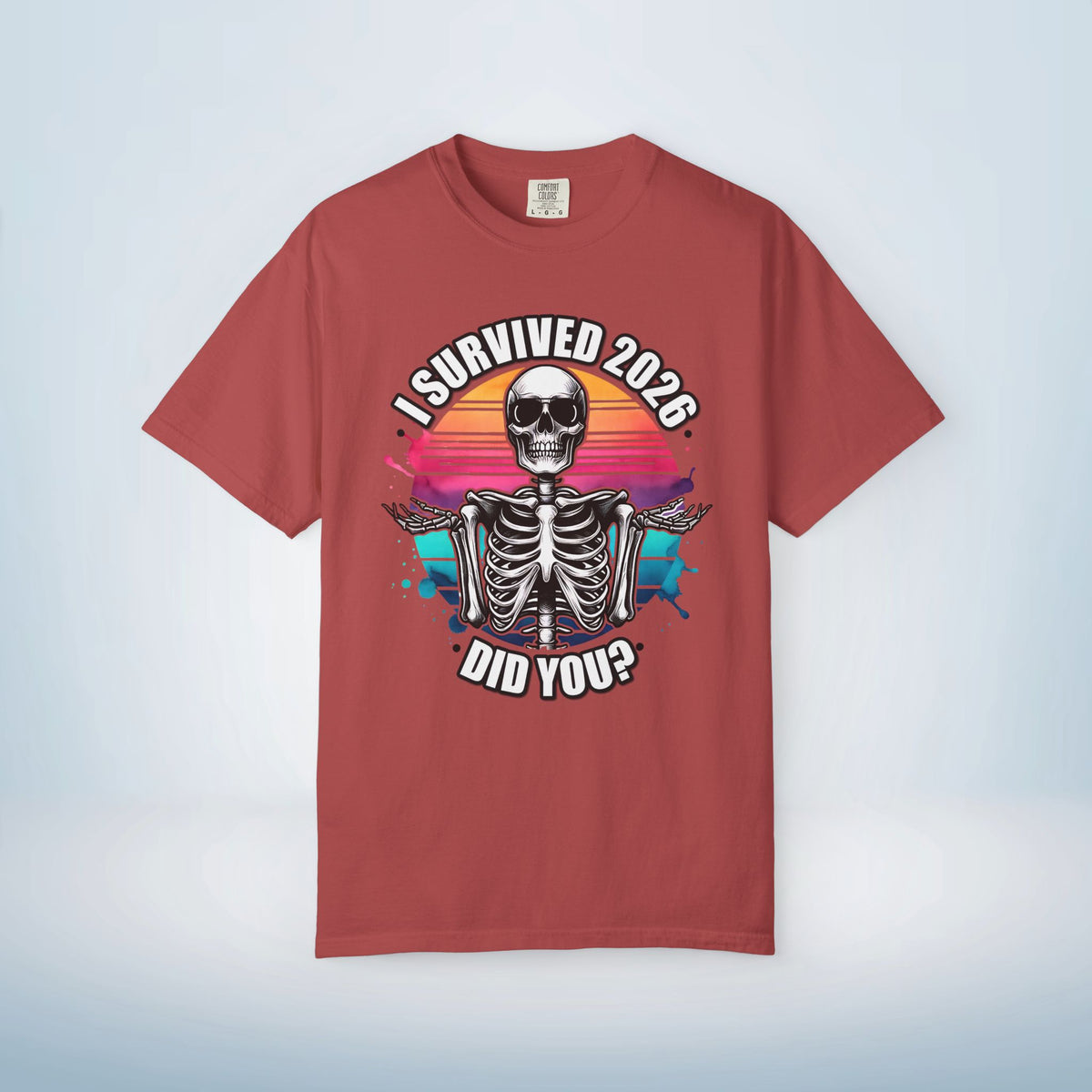 Funny New Year Shirt | I Survived 2026 Skeleton Tee