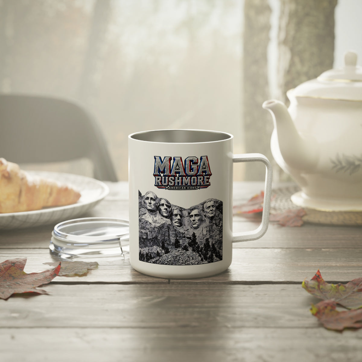 MAGA Rushmore 10oz Insulated Coffee Mug | Trump Added to Mount Rushmore