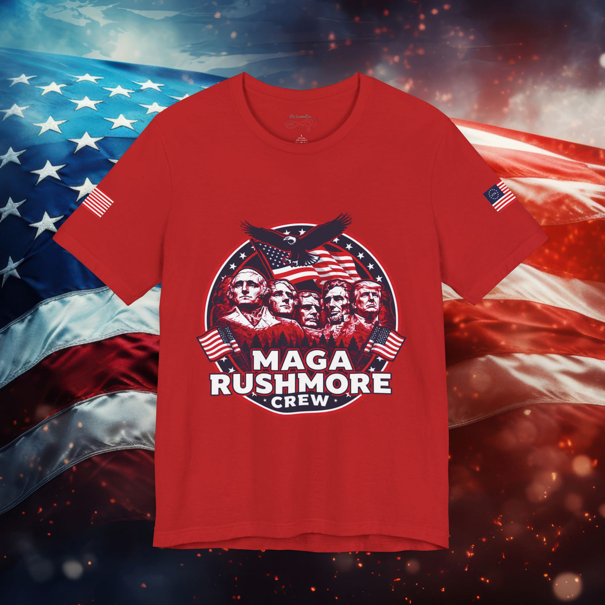 MAGA Rushmore Crew T-Shirt | Patriotic Political Cotton Tee