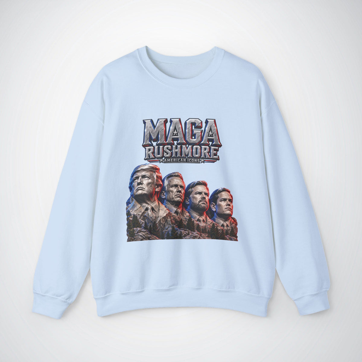 MAGA Rushmore American Icons Crewneck Sweatshirt