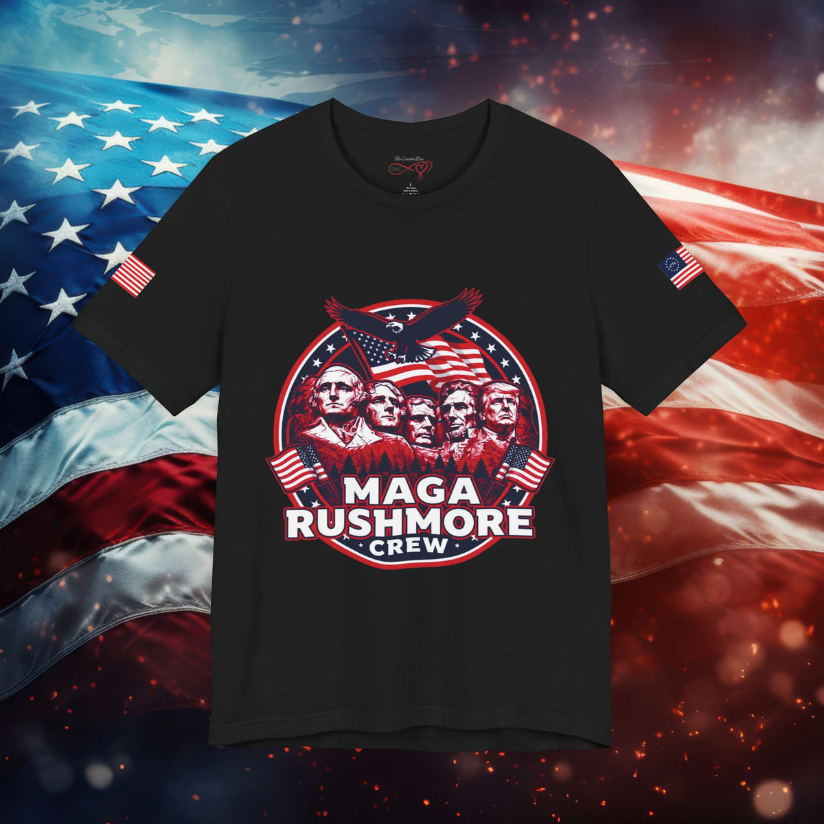 MAGA Rushmore Crew T-Shirt | Patriotic Political Cotton Tee
