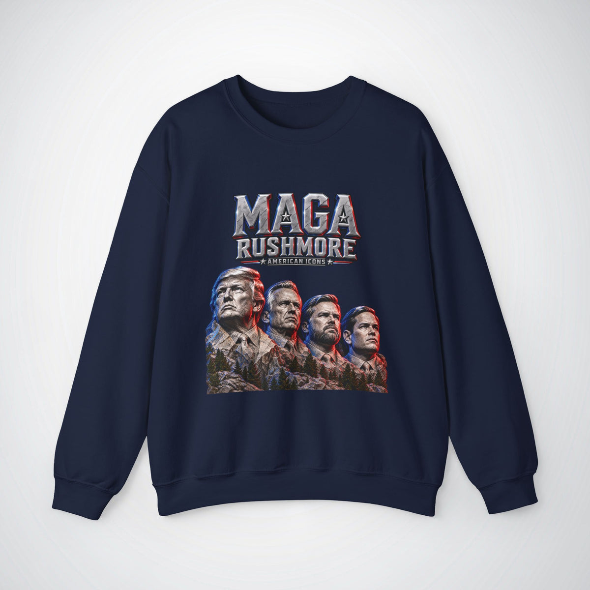 MAGA Rushmore American Icons Crewneck Sweatshirt