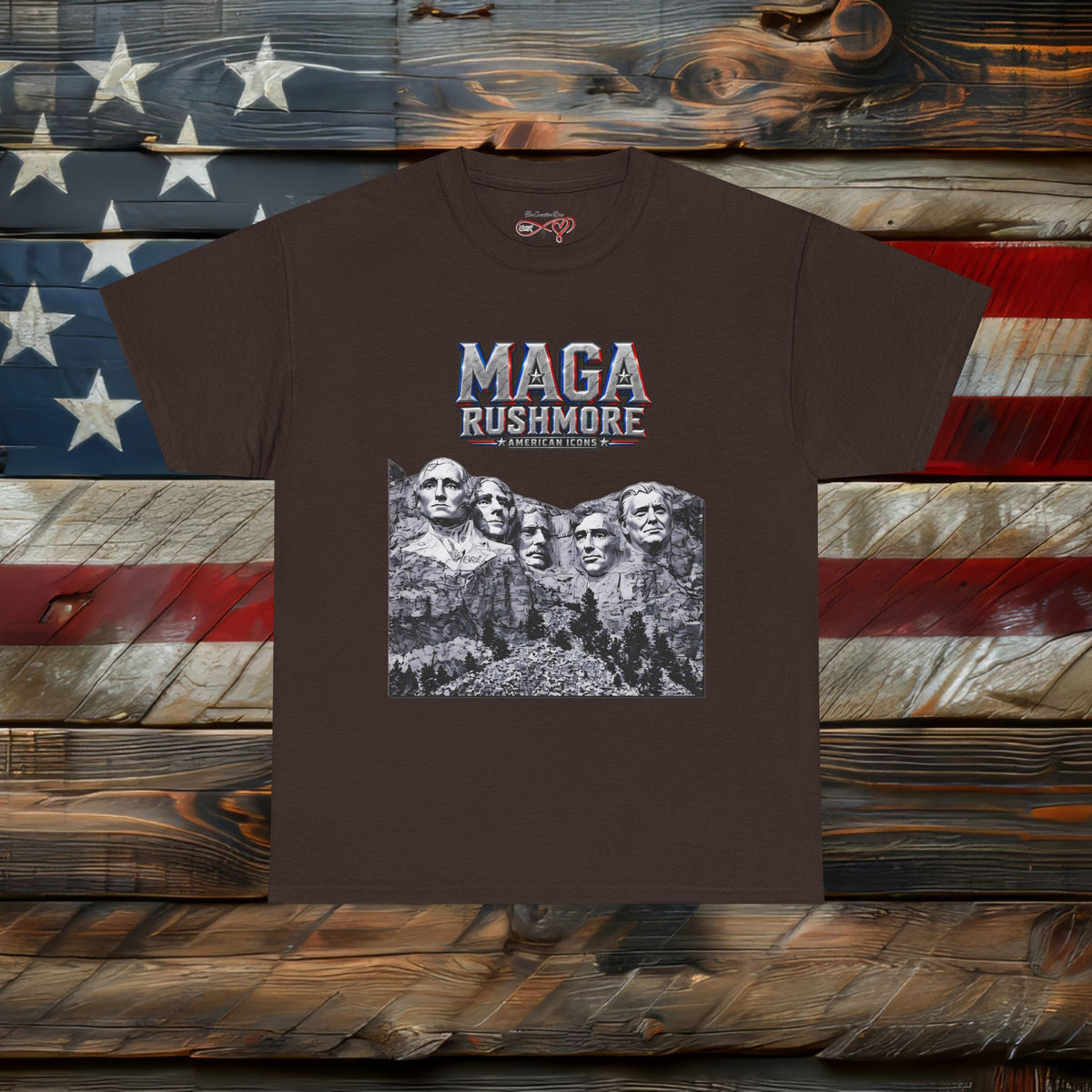 MAGA Rushmore Crew T-Shirt | Patriotic Graphic Tee