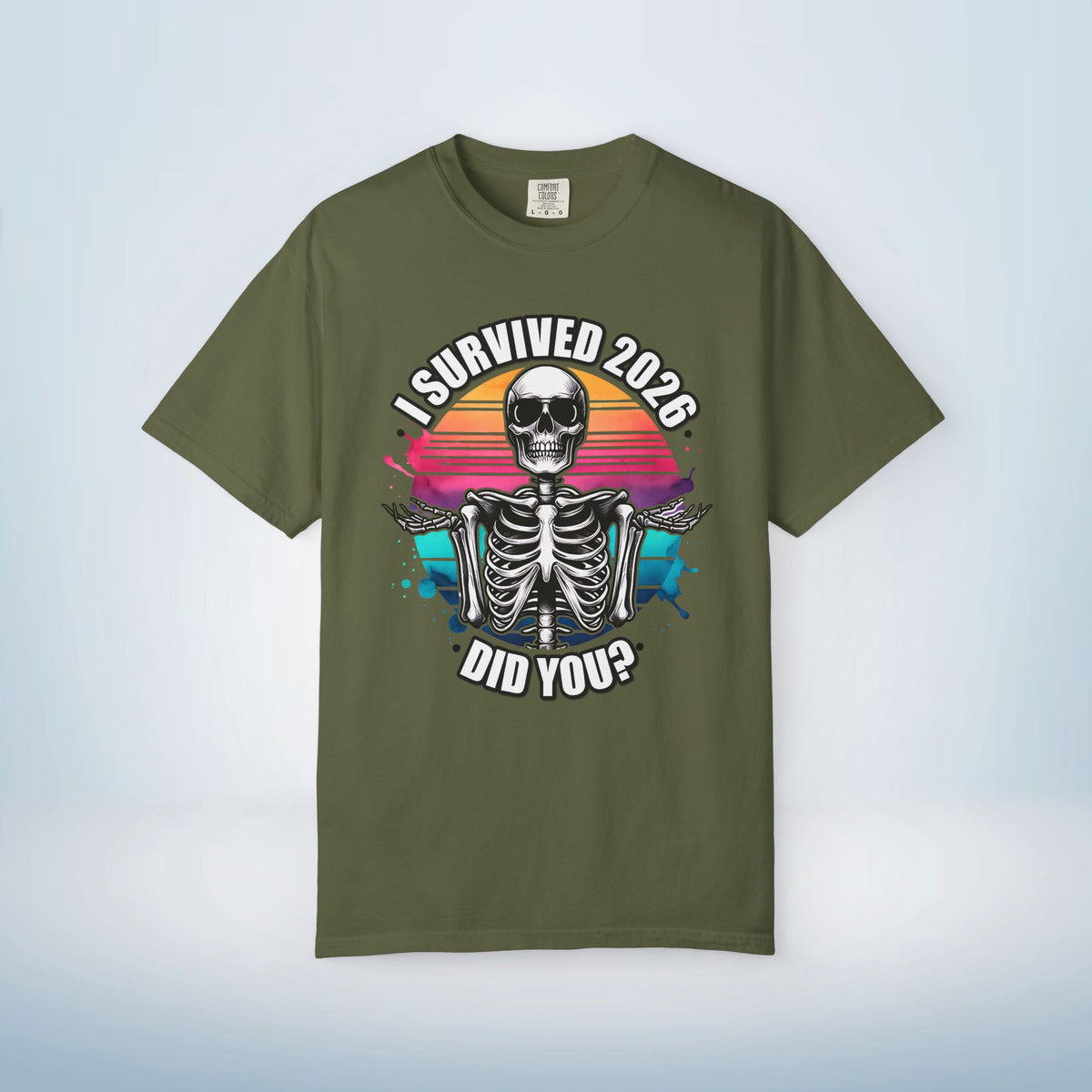 Funny New Year Shirt | I Survived 2026 Skeleton Tee