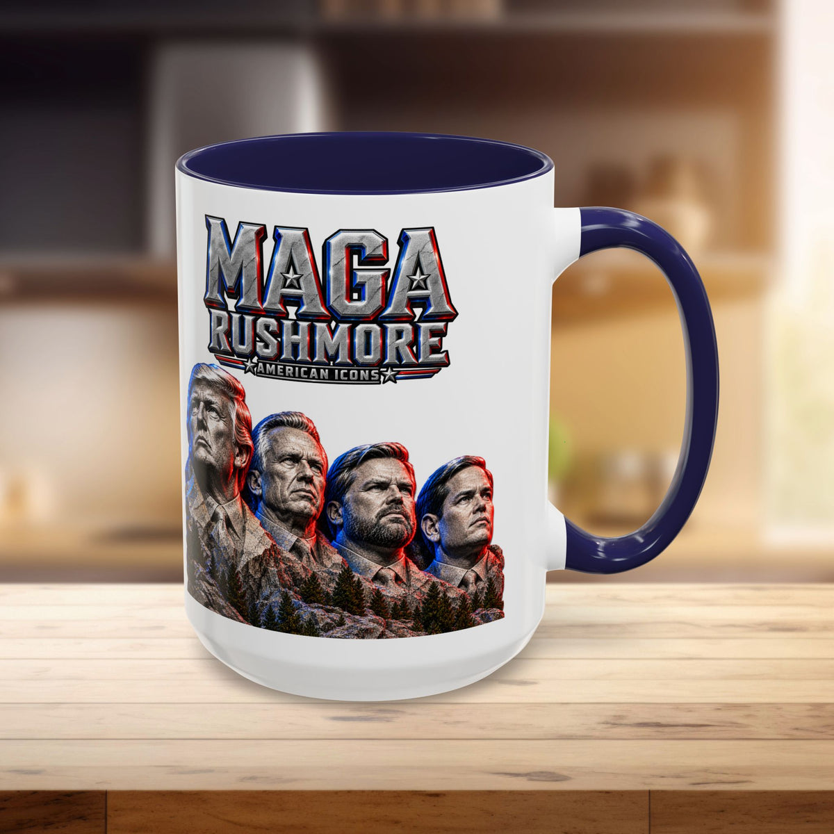 MAGA Rushmore Accent Mug | Trump American Icons Ceramic Coffee Cup