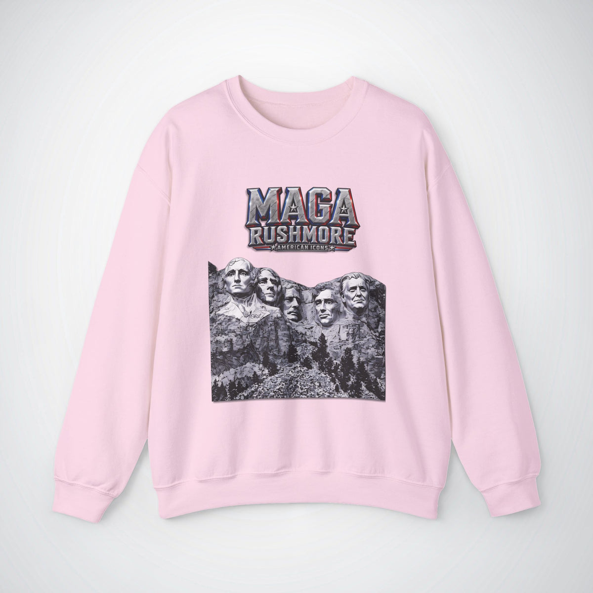 MAGA Rushmore Sweatshirt | American Icons Crewneck Gildan 18000
