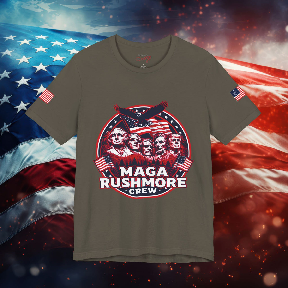 MAGA Rushmore Crew T-Shirt | Patriotic Political Cotton Tee