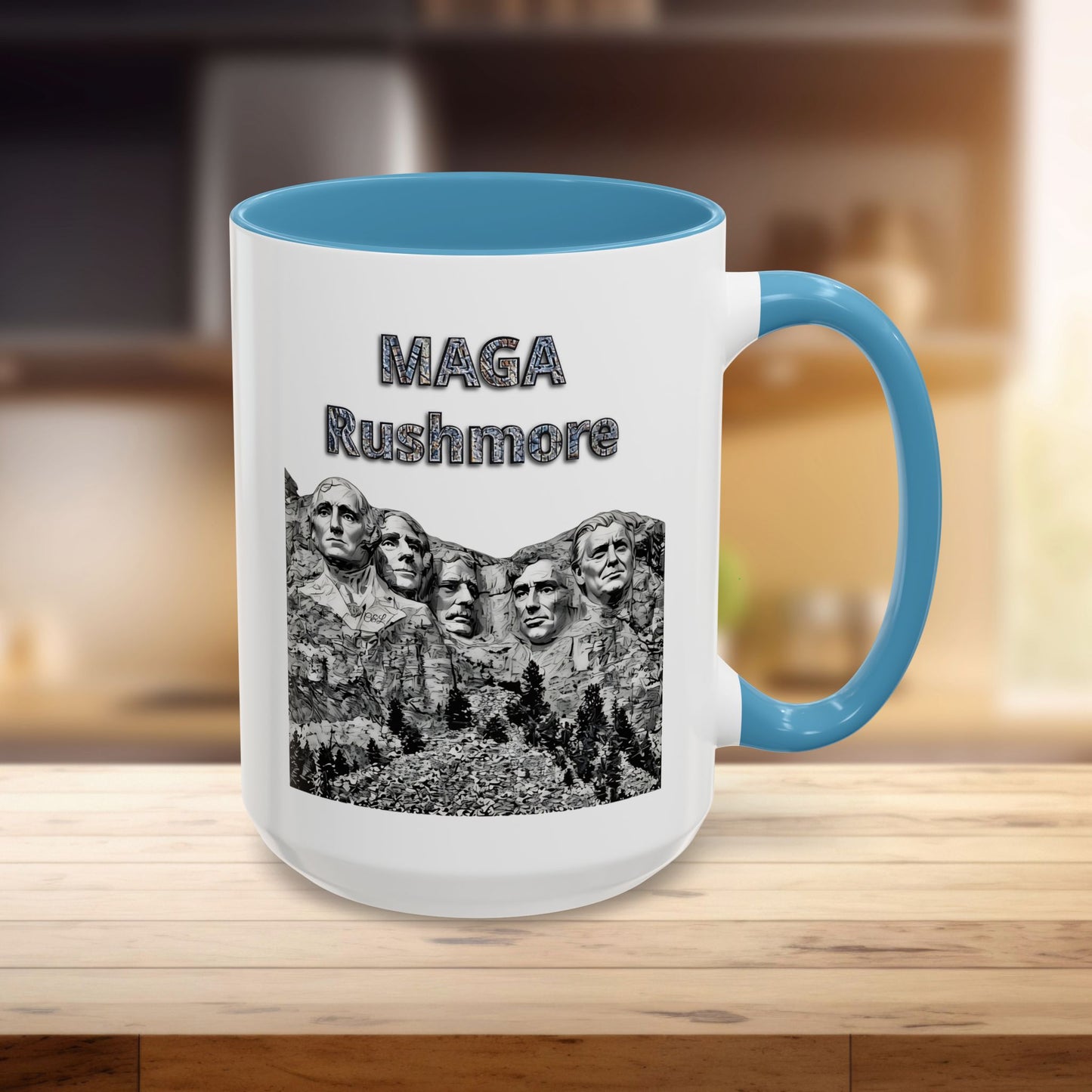 MAGA Rushmore White Mug | Political Coffee Cup for Politic Lovers, Gift for Democrats, Republicans, Election Enthusiasts, 11oz & 15oz