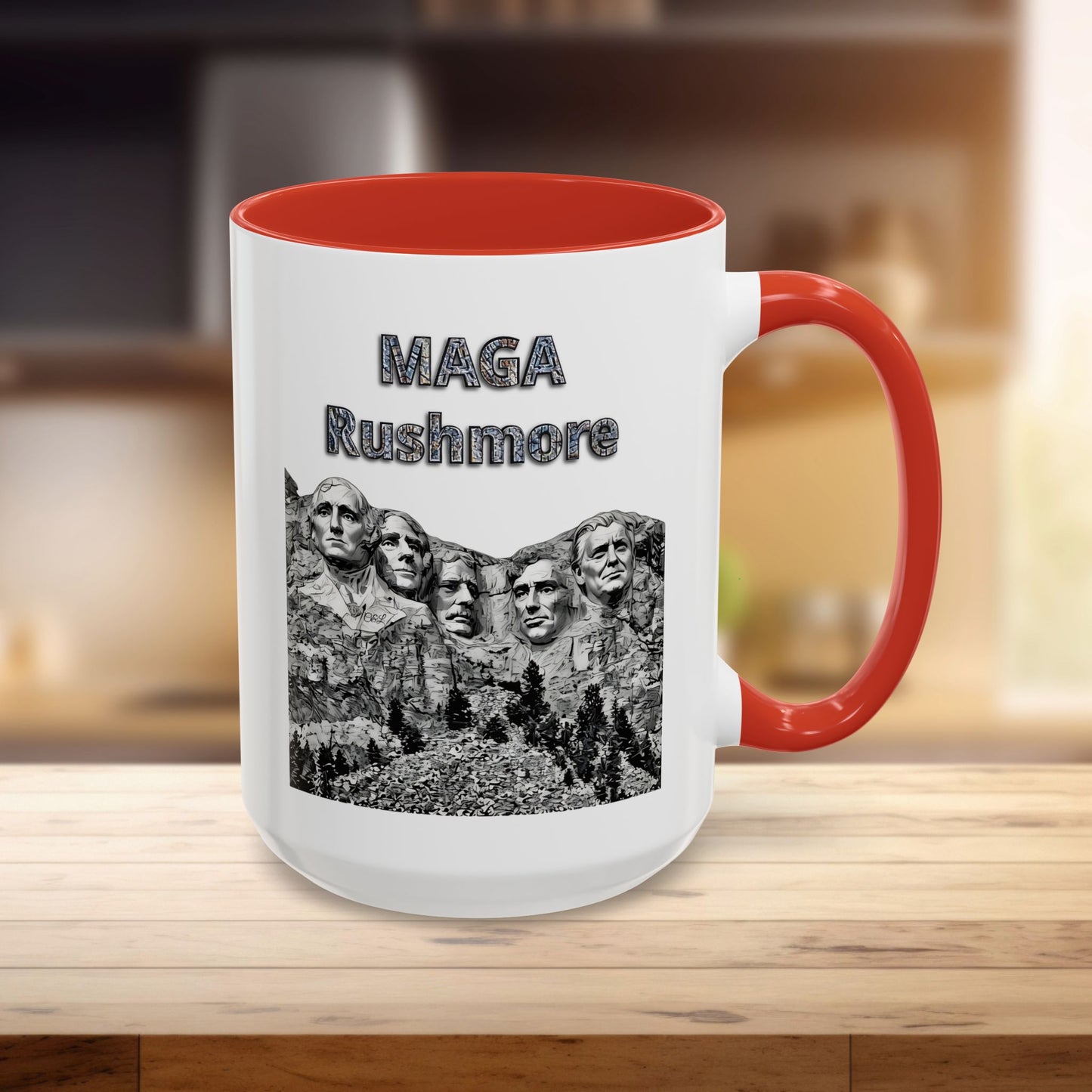 MAGA Rushmore White Mug | Political Coffee Cup for Politic Lovers, Gift for Democrats, Republicans, Election Enthusiasts, 11oz & 15oz