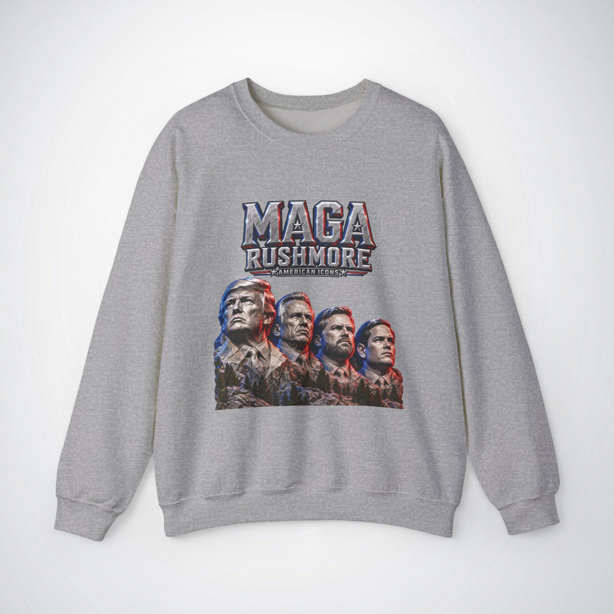 MAGA Rushmore American Icons Crewneck Sweatshirt