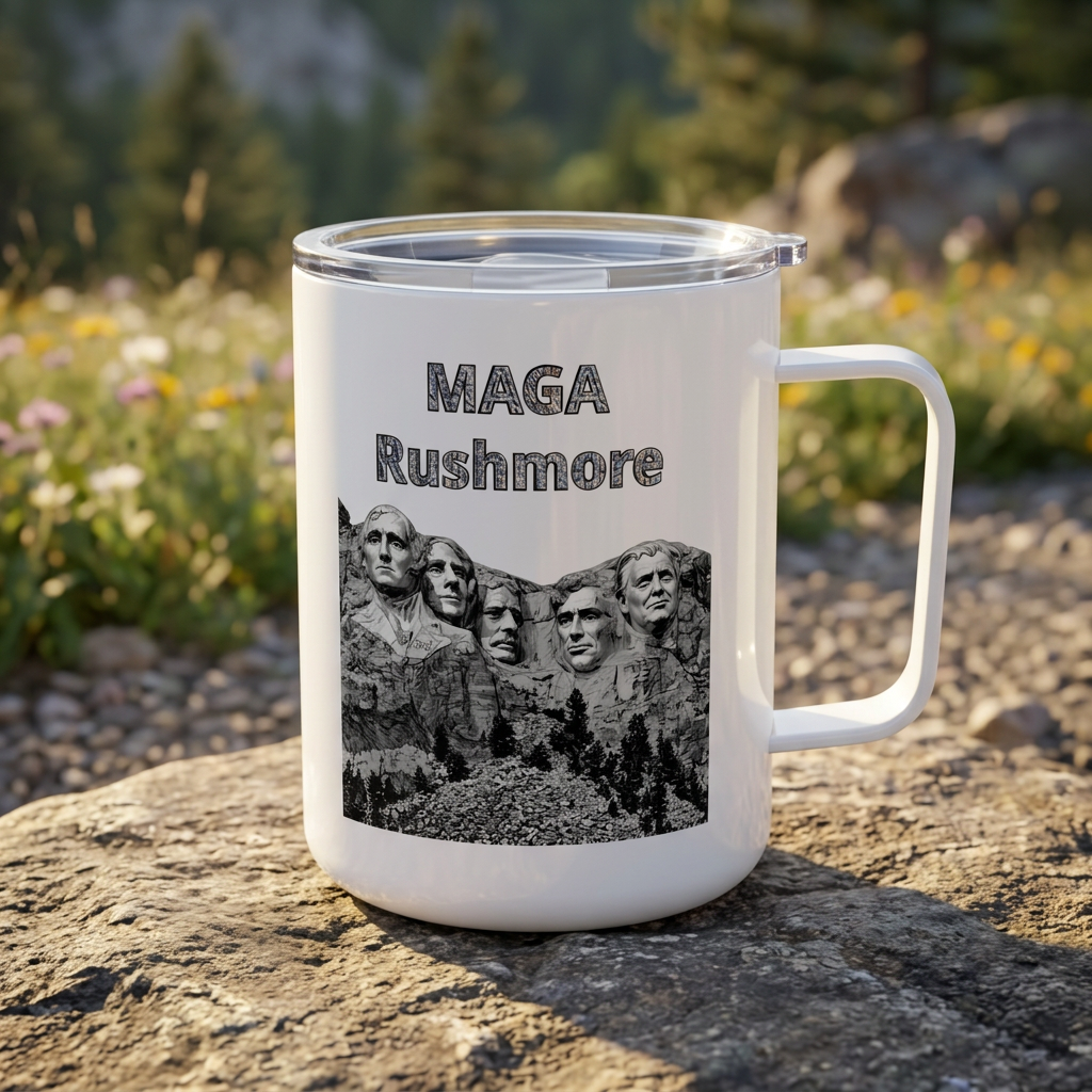 Coffee Mug - MAGA Rushmore Pres. Trump added to Mount Rushmore 10oz Insulated Cup