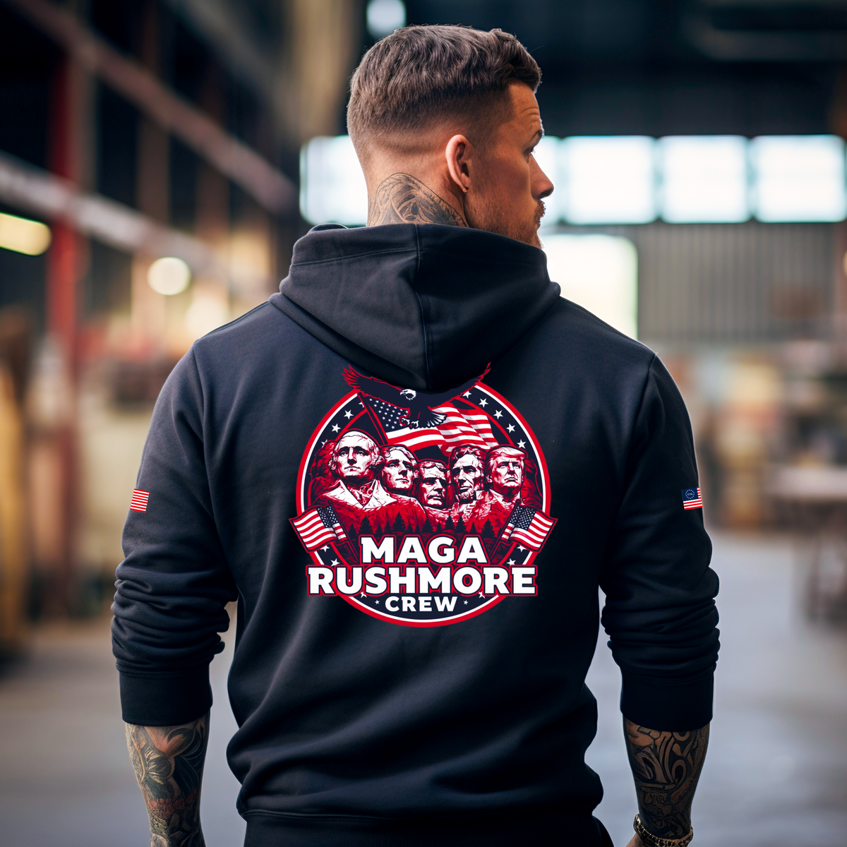 MAGA Rushmore Crew Presidential Graphic Hoodie - Bold Style - MAGA Rushmore Crew