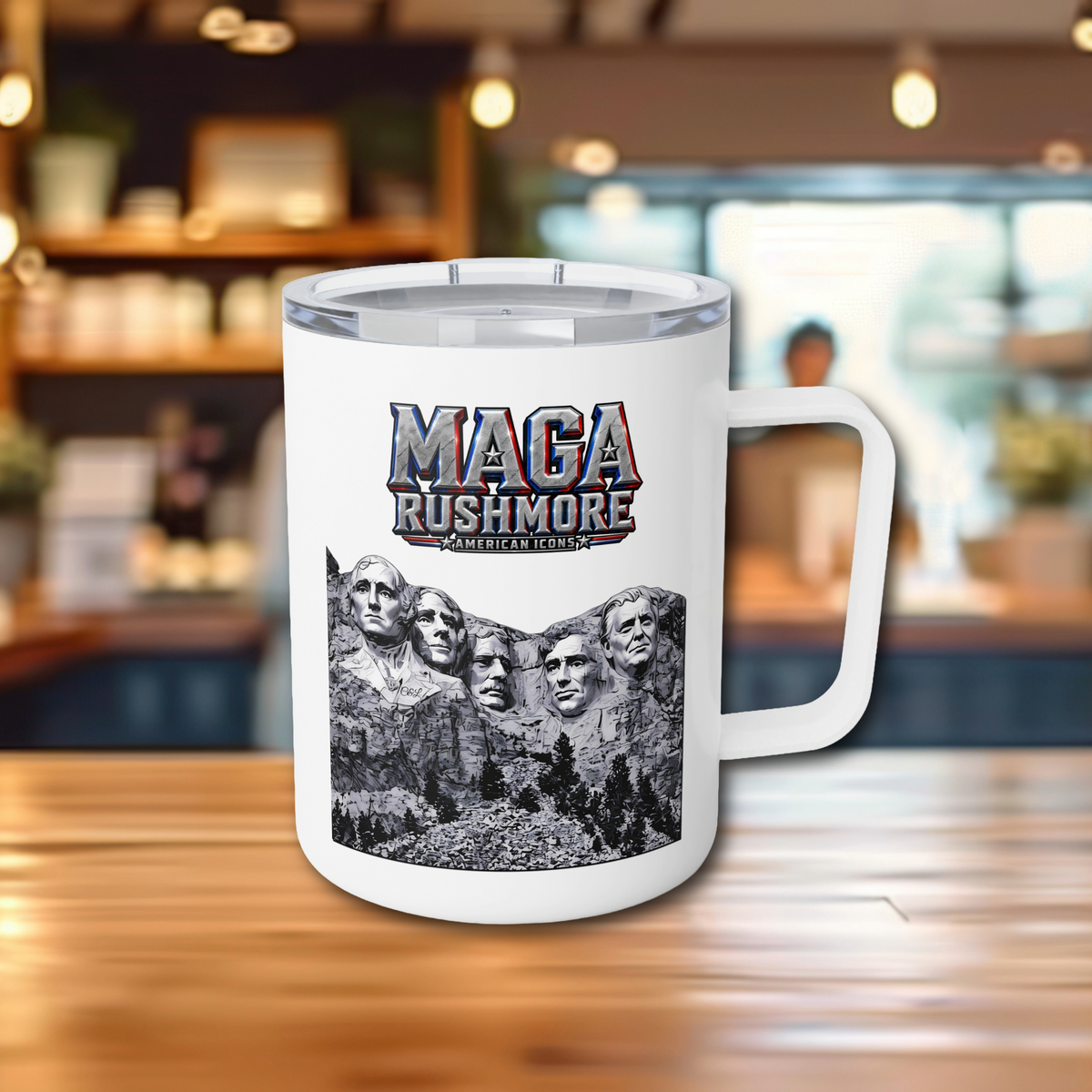MAGA Rushmore 10oz Insulated Coffee Mug | Trump Added to Mount Rushmore