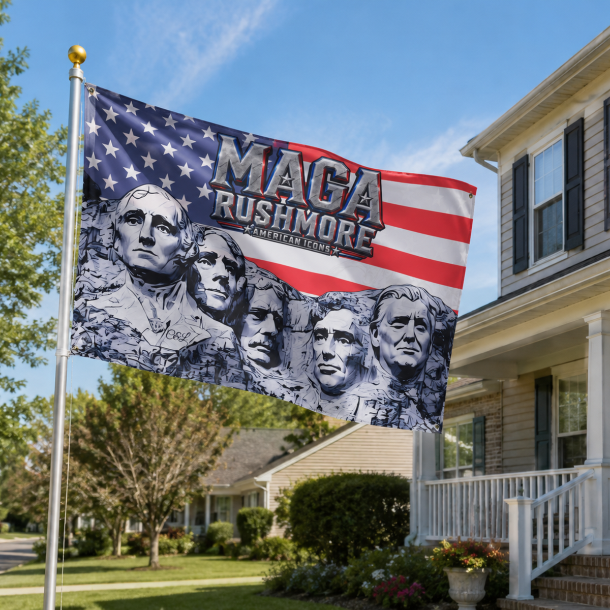 MAGA Rushmore American Icons Double-Sided Flag