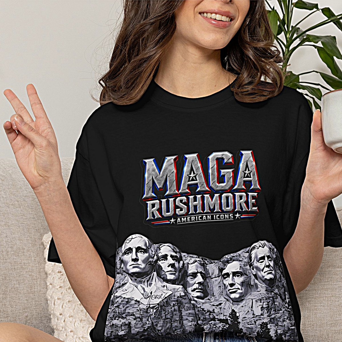 MAGA Rushmore | American Icons T-Shirt - Trump added to Mount Rushmore