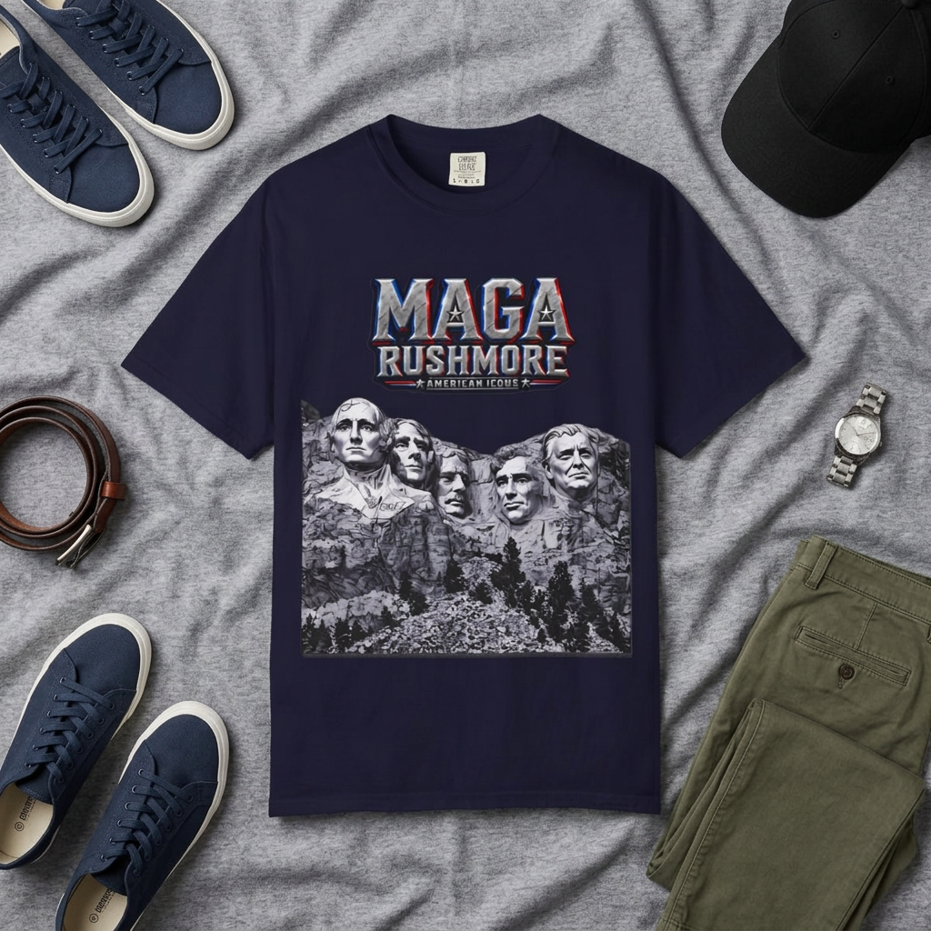 MAGA Rushmore | American Icons T-Shirt - Trump added to Mount Rushmore