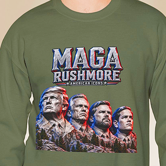 MAGA Rushmore American Icons Crewneck Sweatshirt
