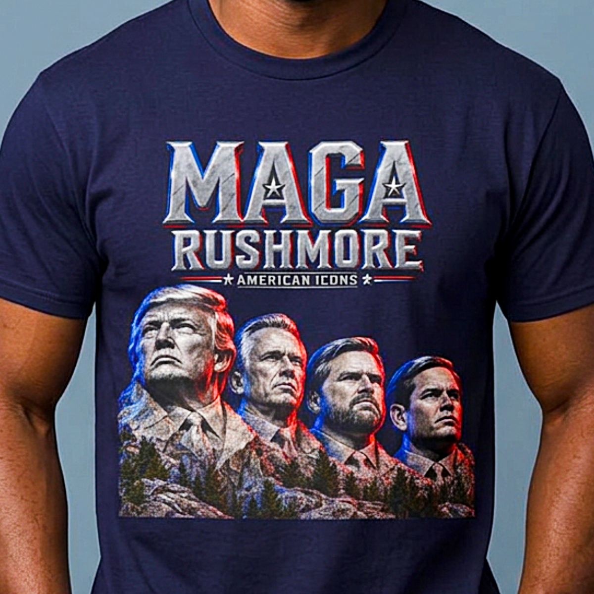 MAGA Rushmore American Icons Crewneck T-Shirt