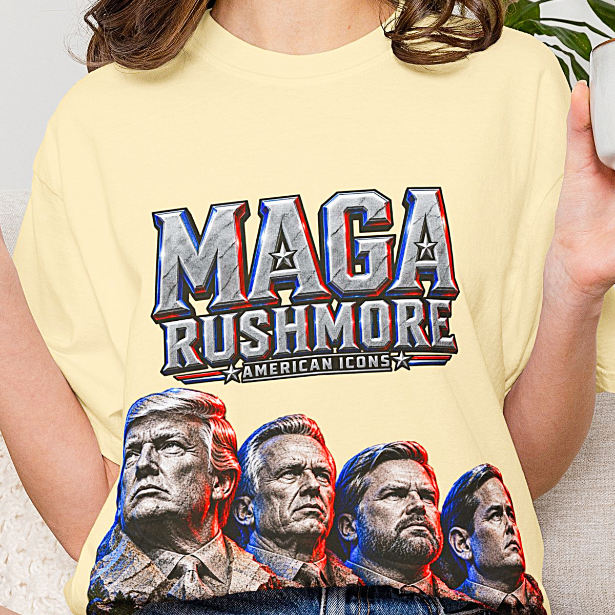 MAGA Rushmore American Icons Crewneck T-Shirt