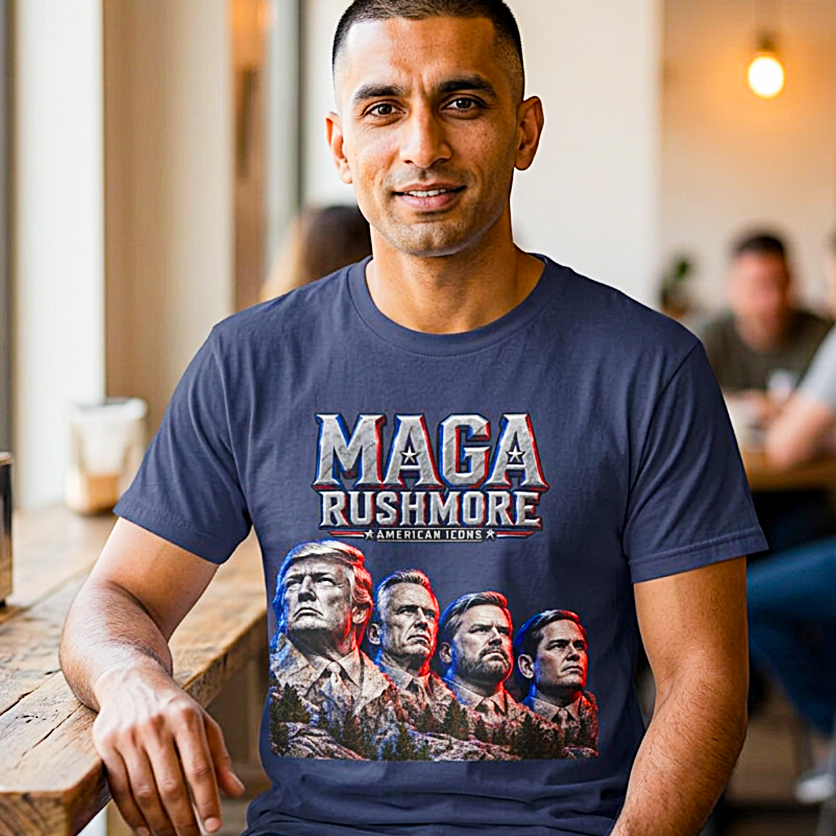 MAGA Rushmore American Icons Crewneck T-Shirt