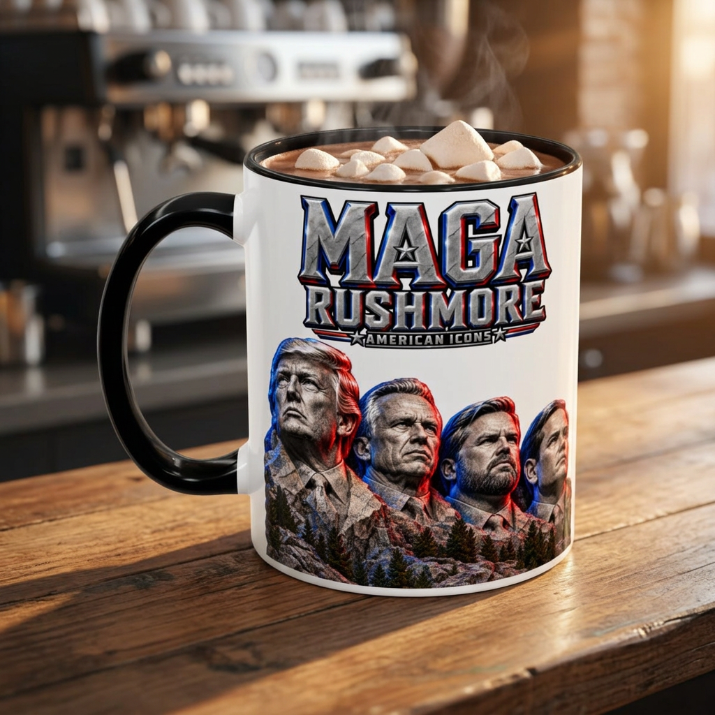 MAGA Rushmore Accent Mug | Trump American Icons Ceramic Coffee Cup
