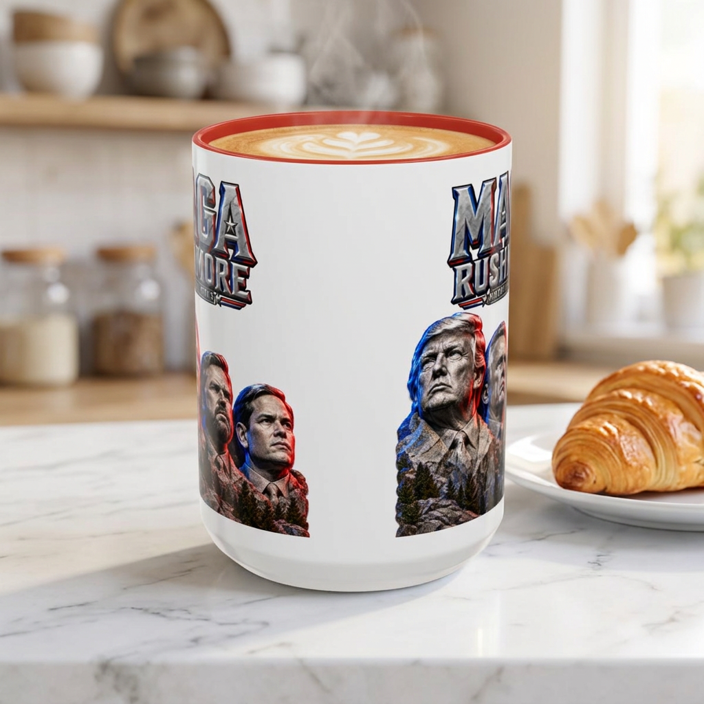 MAGA Rushmore Accent Mug | Trump American Icons Ceramic Coffee Cup