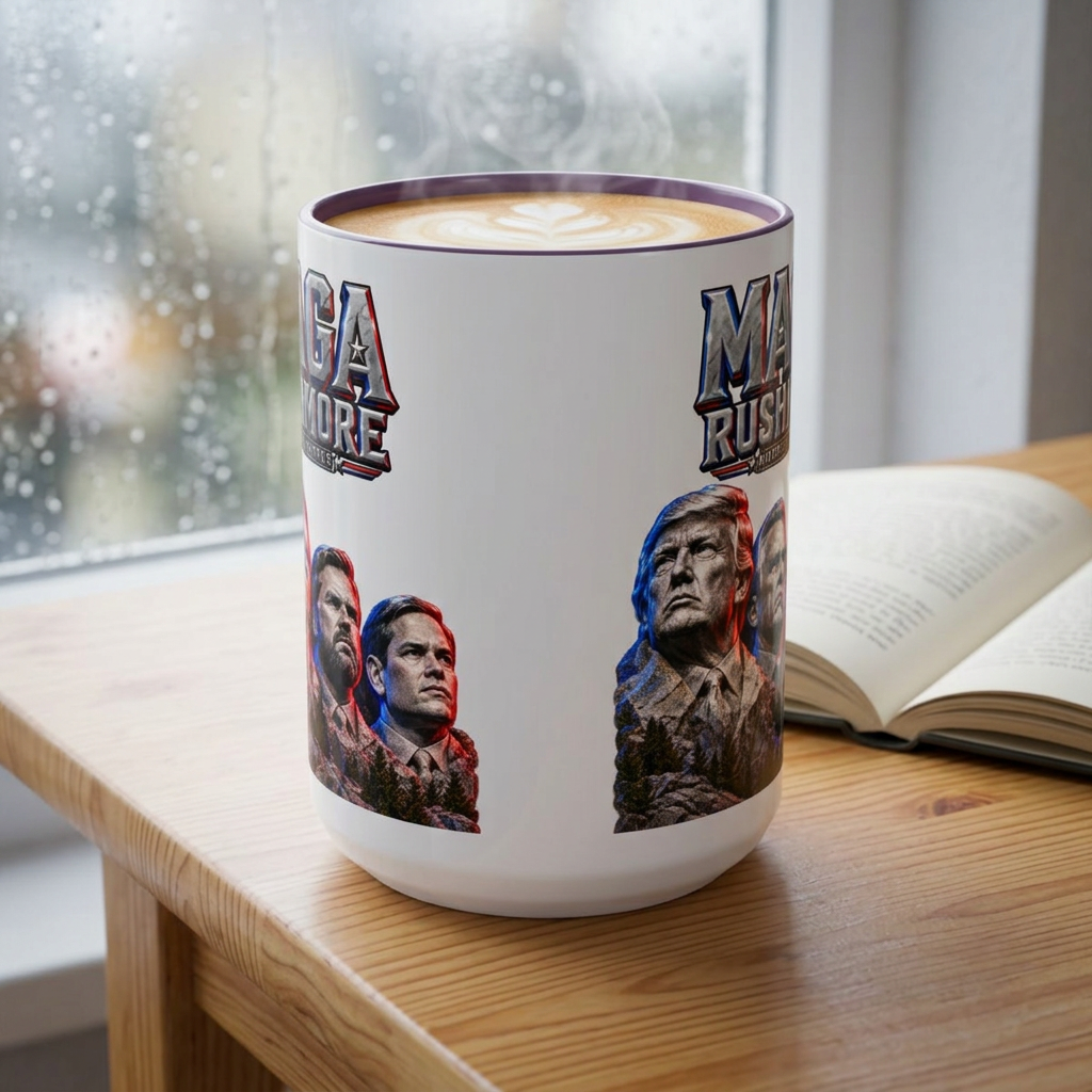 MAGA Rushmore Accent Mug | Trump American Icons Ceramic Coffee Cup