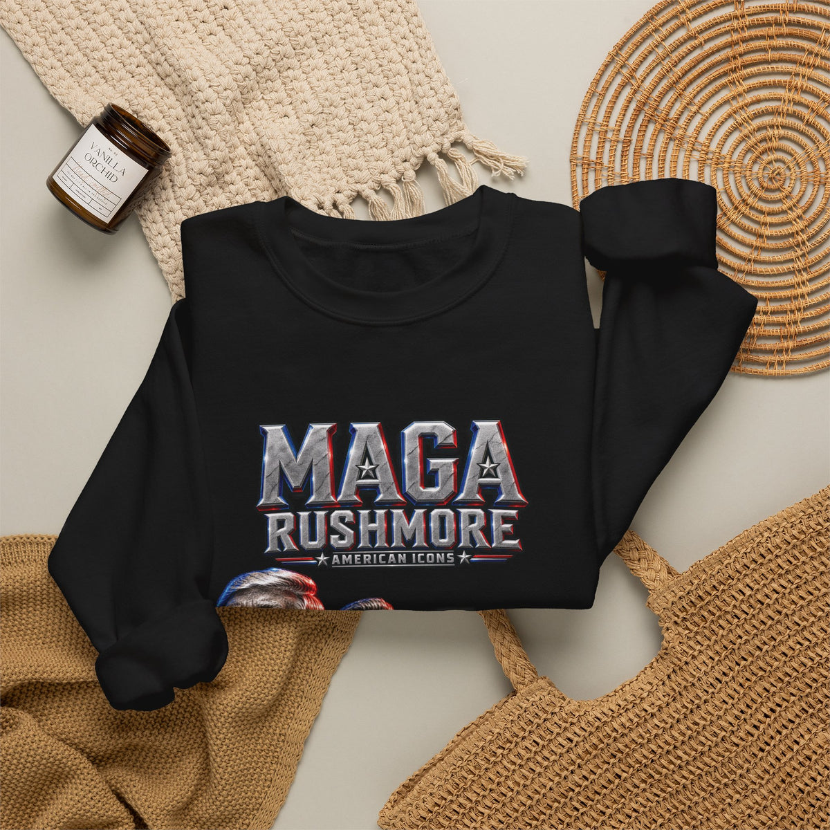 MAGA Rushmore American Icons Crewneck Sweatshirt