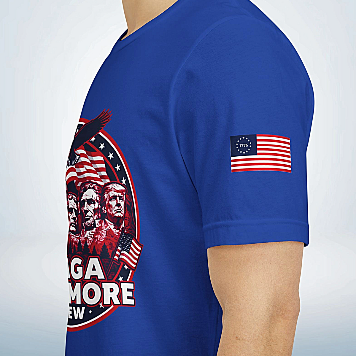 MAGA Rushmore Crew T-Shirt | Patriotic Political Cotton Tee