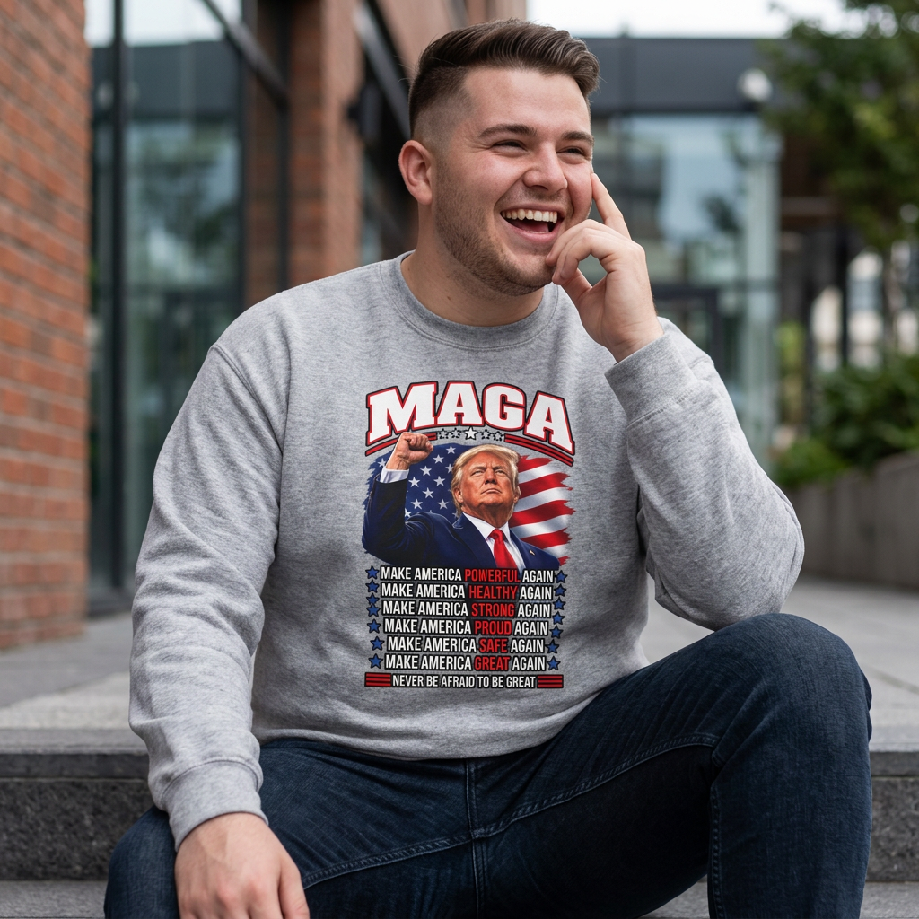 Trump MAGA Make America Great Again Fist Raise Patriotic Sweatshirt