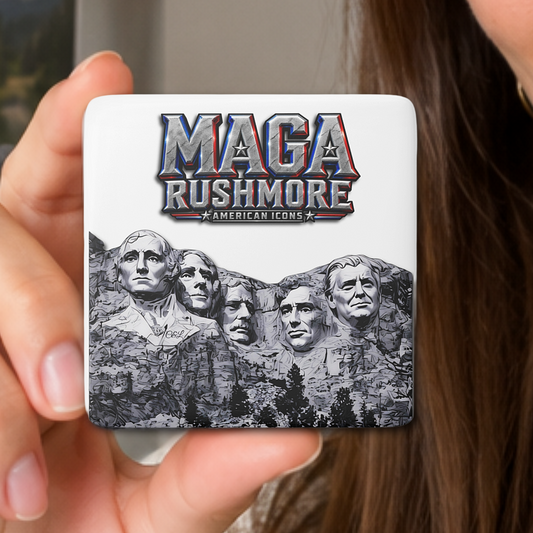 MAGA Rushmore Porcelain Magnet | Trump American Icons Fridge Decor